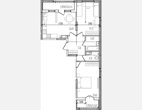 2-комн. квартира, 60.16 м², 3/9 этаж фото 0