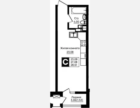 студия, 27.08 м², 8/18 этаж фото 0